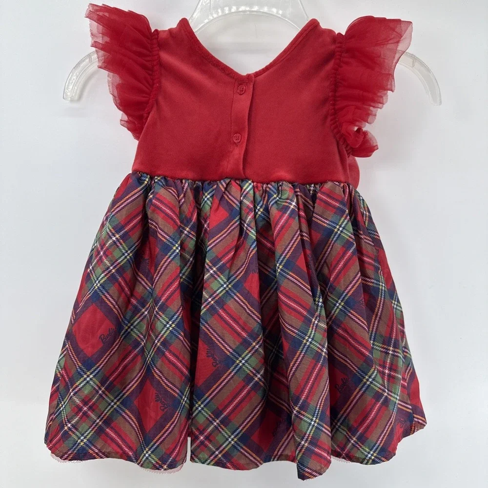 Barbie Tartan‎ And Velvet Holiday Dress 2T Ruffle